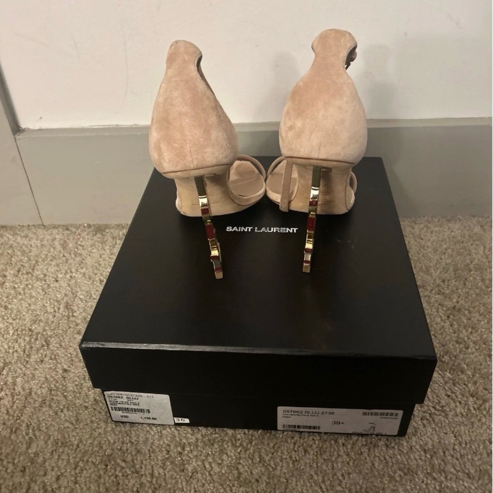 Saint Laurent Beige Strappy Heels YSL Opyum heel - Picture 3 of 5